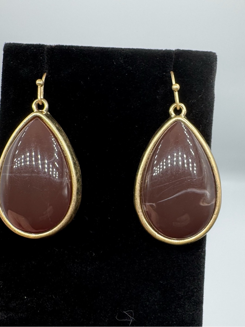 Carnelian Pear Drop Earrings - Picture 5 of 9